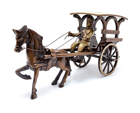 Picture of Two Moustaches Brass European Horse Carriage Showpiece, Standard, Multicolour, Pack of 1