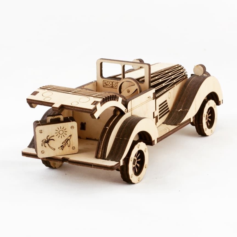 Picture of Two Moustaches Brass Roofless Vintage Motor Car Showpiece Figurine Statue for Home, Brass Antique Showpieces for Home, Standard, Pack of 1